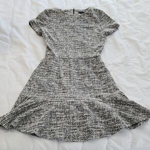 Aqua Gray Fit and Flare Dress Casual